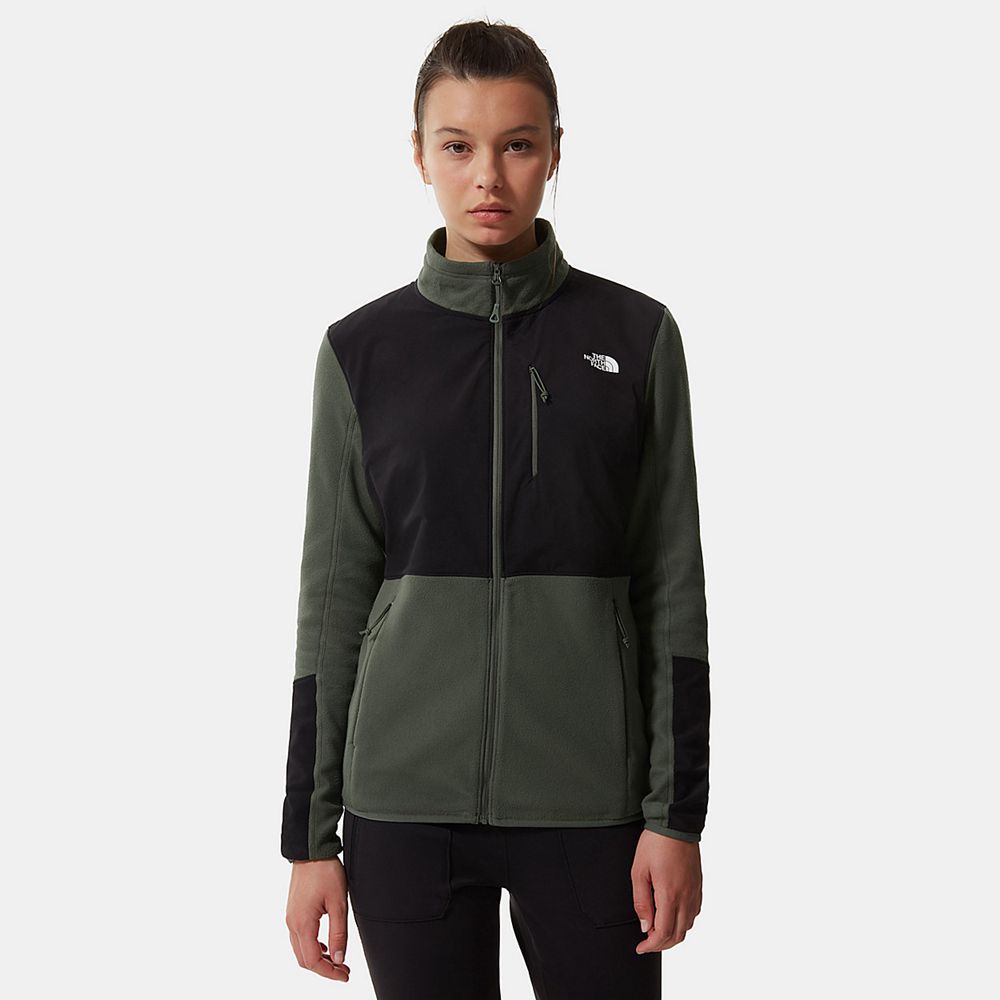 The North Face Fleece Womens Australia - The North Face Diablo Midlayer Green / Black Hiking (BGN-87